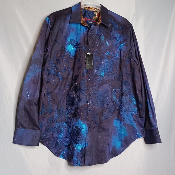 Robert Graham Shirt Mens 1XLT Limited Edition Cosmic Garden Glass Buttons